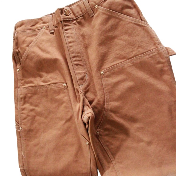 Carhartt Men's Double Knee Dungaree-Brown - Picture 4 of 6